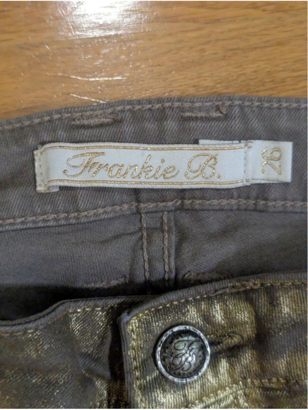 Frankie B. Gold Skinny Jeans Size 26 - Picture 5 of 11